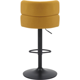Mason Set of 2 Brushed Velvet Mustard and Black Bar Stool - Shankar - Wilko - thumbnail 7