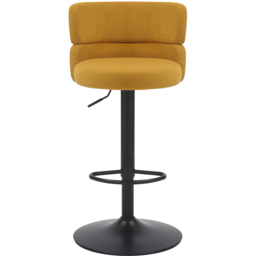 Mason Set of 2 Brushed Velvet Mustard and Black Bar Stool - Shankar - Wilko - thumbnail 4