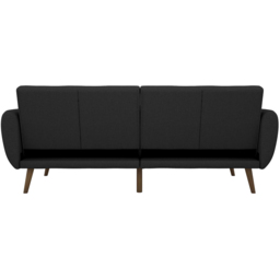 Novogratz Brittany 3 Seater Dark Grey Linen Sofa Bed with Wooden Legs - Wilko - thumbnail 5
