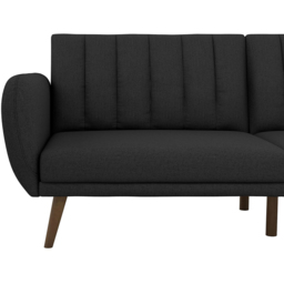 Novogratz Brittany 3 Seater Dark Grey Linen Sofa Bed with Wooden Legs - Wilko - thumbnail 6