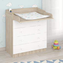 Shefa 800 4 Drawer Elm and White Kids Changing Dresser - Size: 92 x 80 x 48cm - Elm-white - Wilko - thumbnail 7