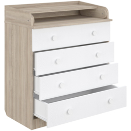 Shefa 800 4 Drawer Elm and White Kids Changing Dresser - Size: 92 x 80 x 48cm - Elm-white - Wilko - thumbnail 5
