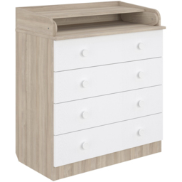 Shefa 800 4 Drawer Elm and White Kids Changing Dresser - Size: 92 x 80 x 48cm - Elm-white - Wilko - thumbnail 4