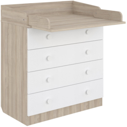 Shefa 800 4 Drawer Elm and White Kids Changing Dresser - Size: 92 x 80 x 48cm - Elm-white - Wilko - thumbnail 3