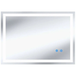 tectake Clara Multicolour Anti-Fog Frameless Rectangular LED Bathroom Wall Mirror 80 x 60cm - Size: 80 x 60 x 2.5cm - Anthracite - Wilko - thumbnail 1