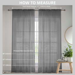 Tyrone Textiles Birch Silver Metallic Tree Print Pocket Header Voile Panel Curtains 140 x 137cm - Size: 137 x 140 x 1cm - Wilko - thumbnail 5
