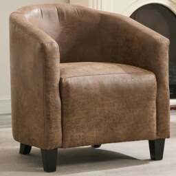 Furniture One Brown Bronzing Fabric Upholstered Tub Chair - Size: Single - Wilko - thumbnail 1