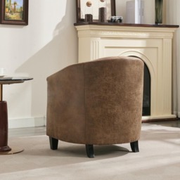 Furniture One Brown Bronzing Fabric Upholstered Tub Chair - Size: Single - Wilko - thumbnail 7