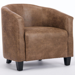Furniture One Brown Bronzing Fabric Upholstered Tub Chair - Size: Single - Wilko - thumbnail 3