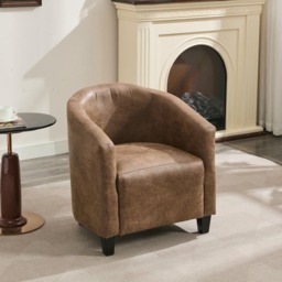 Furniture One Brown Bronzing Fabric Upholstered Tub Chair - Size: Single - Wilko - thumbnail 4