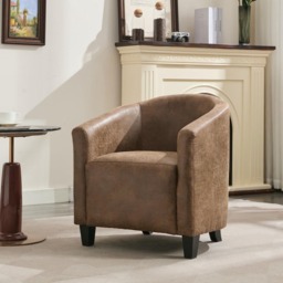 Furniture One Brown Bronzing Fabric Upholstered Tub Chair - Size: Single - Wilko - thumbnail 5