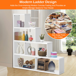 Costway 6 Shelf White Ladder Bookcase - Size: 5 Shelf - Wilko - thumbnail 7