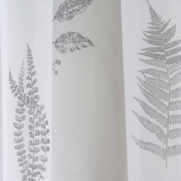 Tyrone Textiles Bracken Grey Wild Leaf Print Rod Pocket Voile Panel Curtains 140 x 229cm - Size: W 140 x D 229cm - Wilko - thumbnail 4
