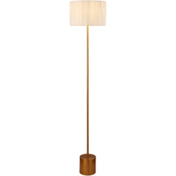Lighting Collection Castell White Raffia Floor Lamp - Size: 30 x 33 x 37cm - Gold and White - Wilko - thumbnail 4