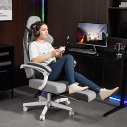 HOMCOM Grey Printed Velvet Adjustable Height Recliner Chair - Size: 129 x 64 x 69cm - Wilko - thumbnail 4