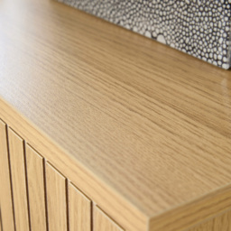 Home Source Wisbench 3 Drawer Oak and Black Wooden Wide Chest of Drawers - Brown - Wilko - thumbnail 4
