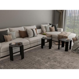 Decorotika Lori 3 Piece Black Marble Nesting Coffee Table - Size: 41 x 44.5 x 44.5cm - Wilko - thumbnail 5