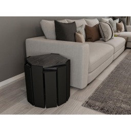 Decorotika Lori 3 Piece Black Marble Nesting Coffee Table - Size: 41 x 44.5 x 44.5cm - Wilko - thumbnail 4
