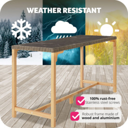 tectake 6 Seater Nature Polyrattan Garden Bar Bistro Table - Brown - Wilko - thumbnail 7