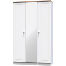 Crowndale Norfolk 3 Door White Ash and Bardolino Oak Mirror Wardrobe - Wilko - thumbnail 5