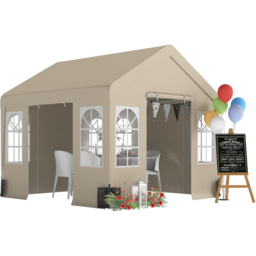 Outsunny 3 x 3m Beige Cathedral Style Gazebo with Sidewalls - Wilko - thumbnail 3