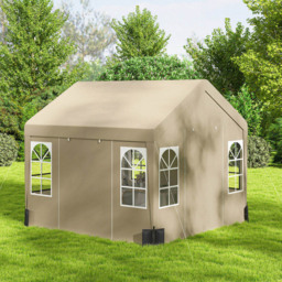 Outsunny 3 x 3m Beige Cathedral Style Gazebo with Sidewalls - Wilko - thumbnail 5