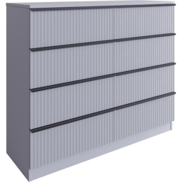 FWStyle Lania 8 Drawer Dark Grey Scalloped Ripple Effect Chest of Drawers - Wilko - thumbnail 3