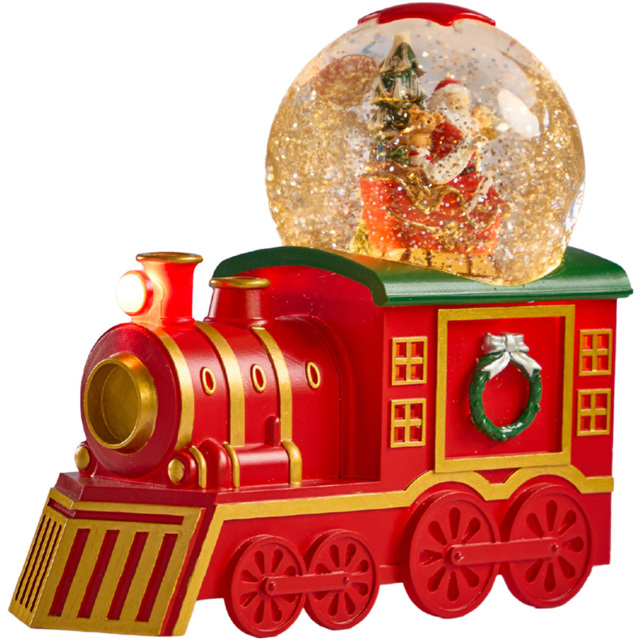 The Christmas Workshop LED Santa on Train Snow Globe - Size: 19.5 x 21.2 x 10.5cm - Red - Wilko - image 1