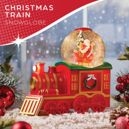 The Christmas Workshop LED Santa on Train Snow Globe - Size: 19.5 x 21.2 x 10.5cm - Red - Wilko - thumbnail 5