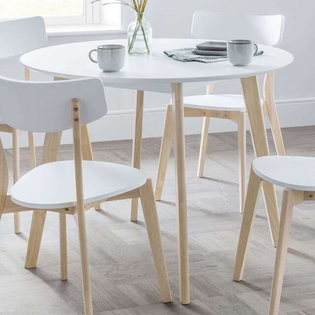Julian Bowen Casa 4 Seater Round Dining Table White and Oak - Wilko - image 1