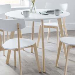 Julian Bowen Casa 4 Seater Round Dining Table White and Oak - Wilko