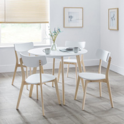 Julian Bowen Casa 4 Seater Round Dining Table White and Oak - Wilko - thumbnail 7