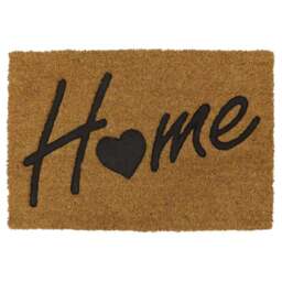 JVL Home Rubber Embossed PVC Coir Doormat 40 x 60cm - Brown - JVL Homewares - Wilko - thumbnail 1