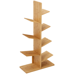 H&O Direct 7 Shelf Wooden Tree Bookshelf - Size: 120 x 60 x 27cm - Cream - Wilko - thumbnail 3