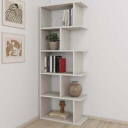 FWStyle Tapi 5 Tier Sandstone Bookcase - Size: 158.8 x 61.8 x 29cm - Cream - Wilko - thumbnail 1