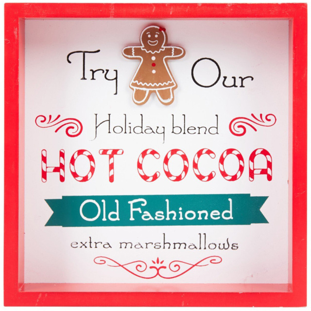 Hot Cocoa Sign Red and White - Candy Cane Lane - Wilko - image 1