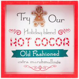 Hot Cocoa Sign Red and White - Candy Cane Lane - Wilko