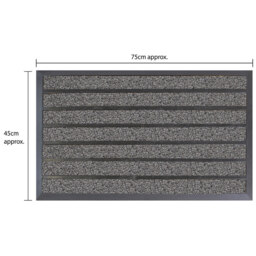 JVL Dirt Stopper Pro Grey Scraper Door Mat 45 x 75cm - JVL Homewares - Wilko - thumbnail 7