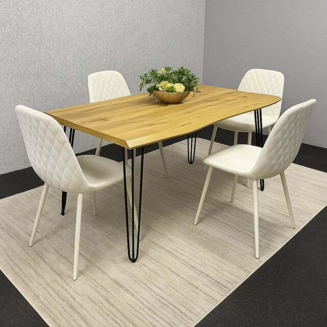 Kosy Koala 4 Seater Gem Pattern Dining Set Cream - Brown - Wilko - image 1