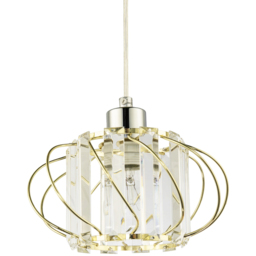 Happy Homewares Gold Frame Pendant Lamp Shade with Acrylic Rectangular Prism - Size: 19 x 19 x 19cm - Wilko - thumbnail 4