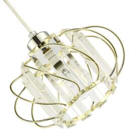 Happy Homewares Gold Frame Pendant Lamp Shade with Acrylic Rectangular Prism - Size: 19 x 19 x 19cm - Wilko - thumbnail 5