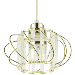Happy Homewares Gold Frame Pendant Lamp Shade with Acrylic Rectangular Prism - Size: 19 x 19 x 19cm - Wilko - thumbnail 6