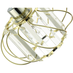 Happy Homewares Gold Frame Pendant Lamp Shade with Acrylic Rectangular Prism - Size: 19 x 19 x 19cm - Wilko - thumbnail 7