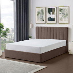 Artemis Home Evelynne King Size Dark Brown Linen Upholstered Ottoman Bed - Wilko - thumbnail 5
