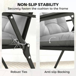 Outsunny Light Grey Waterproof Garden Chair Cushion 111.5 x 53cm 4 Pack - Size: 10 x 111.5 x 53cm - Wilko - thumbnail 7