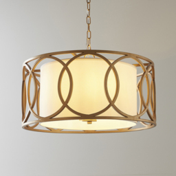 Merano Varese Brushed Gold Paint and White 4 Light Pendant Ceiling Light - Size: 55 x 55 x 185cm - Wilko - thumbnail 6