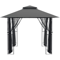 vidaXL 2.7 x 3m Steel Anthracite Gazebo with Sidewalls - Grey - Wilko - thumbnail 5