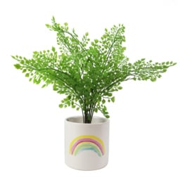 Leaf Artificial Ceramic Rainbow Multicolour Planter 12cm - Size: 12 x 12 x 12cm - Pink - Wilko - thumbnail 4