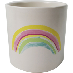 Leaf Artificial Ceramic Rainbow Multicolour Planter 12cm - Size: 12 x 12 x 12cm - Pink - Wilko - thumbnail 1