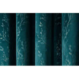 Divante Avery Teal Velvet Eyelet Curtains 229cm - Size: W 229 x D 229cm - Wilko - thumbnail 4